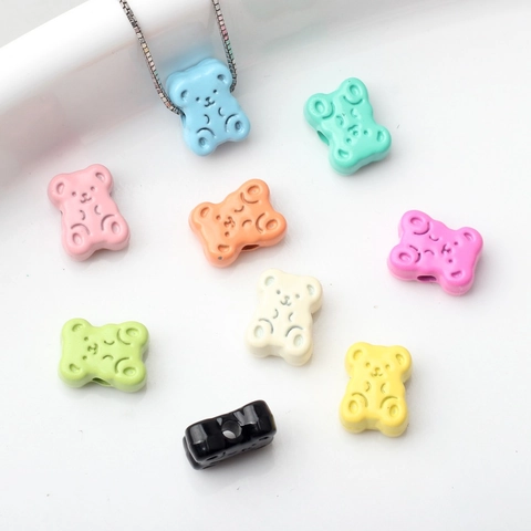 Mini Cartoon Beer Legering Geschilderde Kralen Macaron Kleur Losse Kralen Voor DIY Armband Ketting Sieraden Maken Benodigdheden