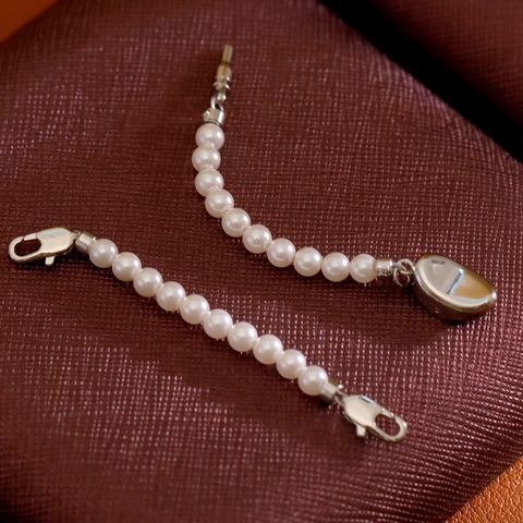 Connecteur de Bijoux en Cuivre et Perle Artificielle Extension de Collier Avec Double Fermoir Mousqueton pour Création de Bijoux Femme