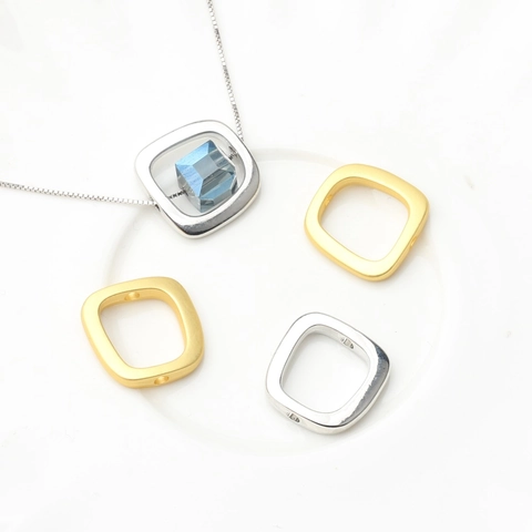 Minimalist Hollow Square Alloy Spacer Beads For DIY Jewelry Making Irregular Geometric Earrings Pendant Beads Accessory