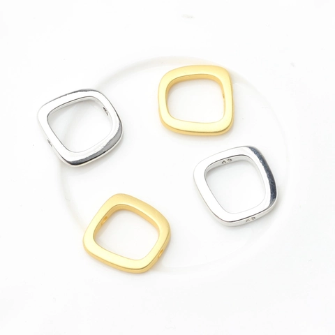 Minimalist Hollow Square Alloy Spacer Beads For DIY Jewelry Making Irregular Geometric Earrings Pendant Beads Accessory