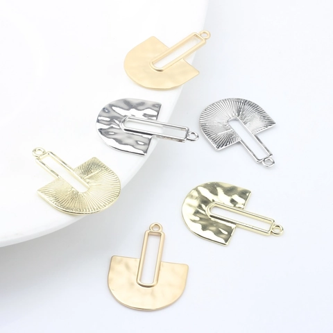Geometric Fan Shaped Hollow Pendants Zinc Alloy DIY Jewelry Making Accessories For Earrings Necklaces Women Jewelry Findings