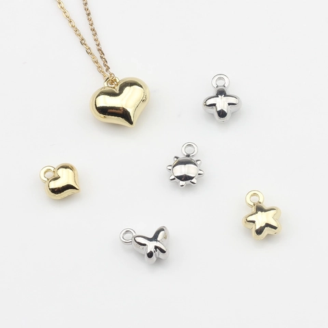 Dijes DIY de Aleación Colgante Corazón Estrella Mariposa Sol Cruz Para Pendientes Collar Pulsera Accesorios Fabricación de Joyería