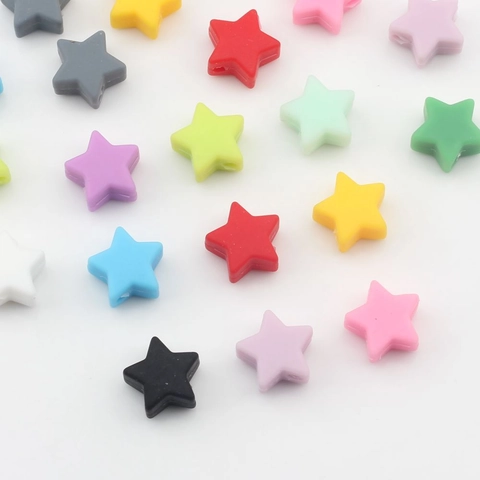 Perline Distanziatrici a Stella in Silicone Colore Morandi Pentagramma Perline Sfuse per Creazione Gioielli Fai da Te Bracciali