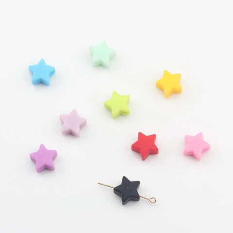 Perline Distanziatrici a Stella in Silicone Colore Morandi Pentagramma Perline Sfuse per Creazione Gioielli Fai da Te Bracciali