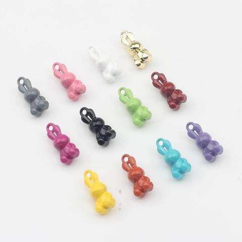 Cute Alloy Enamel Rabbit Charms For DIY Jewelry Making Colorful Animal Pendants For Necklace Bracelet Handicraft Accessories