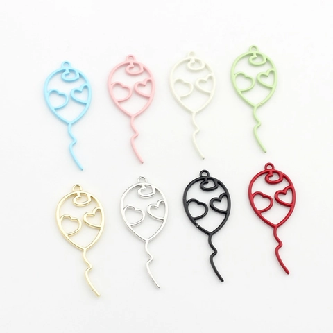 Alloy Painted Balloon Heart Cutout Pendants For DIY Bracelet Necklace Earring Jewelry Making Accessories Korean Style Charm