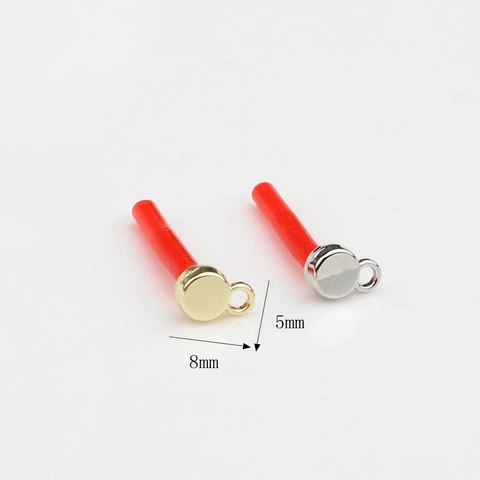 Mini Round Alloy Spray Painted Earring Post Jewelry Findings Candy Color Earring Connector With Loop For DIY Jewelry Making