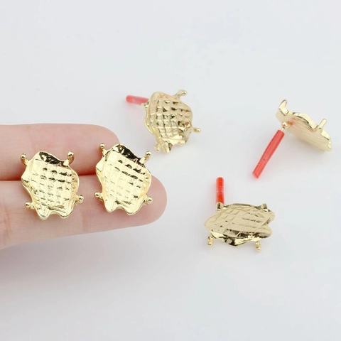 Ακανόνιστα Εξαρτήματα Earring Post από Κράμα Ψευδαργύρου Χρυσό Γαλβανισμένο Πλέγμα Υφής Βάσεις για DIY Κατασκευή Κοσμημάτων Γυναικεία