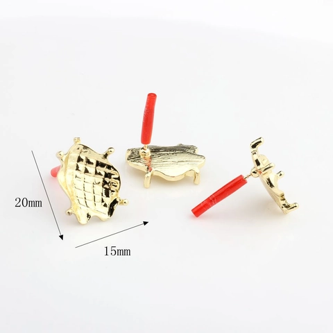 Ακανόνιστα Εξαρτήματα Earring Post από Κράμα Ψευδαργύρου Χρυσό Γαλβανισμένο Πλέγμα Υφής Βάσεις για DIY Κατασκευή Κοσμημάτων Γυναικεία