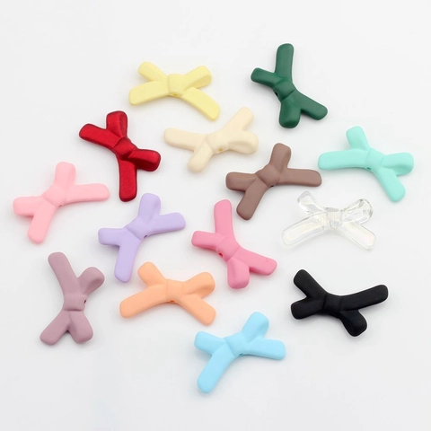 Acrylic Resin Sweet Candy Color Bowknot Pendants Aurora Borealis Effect DIY Earring Findings Bow Jewelry Making Materials