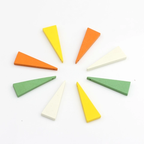 Painted Wood Triangle Pendant For DIY Jewelry Making Candy Color Geometric Wooden Charm Accessories For Earrings Necklace Handmade Craft