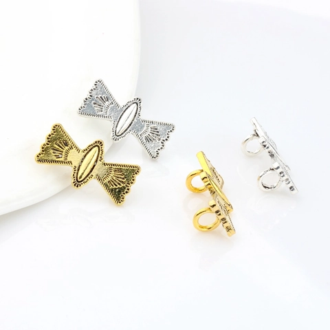 Connecteurs de Bijoux en Nœud Papillon en Alliage de Zinc Vintage Double Boucle Accessoires de Bijoux pour Création de Boucles d'Oreilles