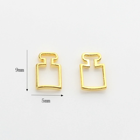 Perfume Bottle Shape Zinc Alloy Hollow Frame Pendant Finding For DIY Earring Jewelry Making Accessories Gold Tone