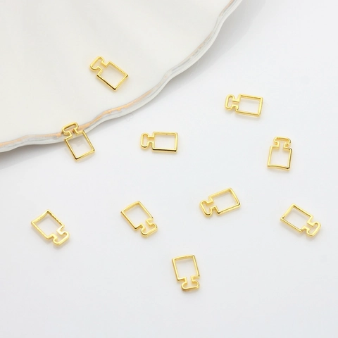 Perfume Bottle Shape Zinc Alloy Hollow Frame Pendant Finding For DIY Earring Jewelry Making Accessories Gold Tone