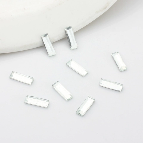 Transparente Glas Strasssteine Mit Flacher Rückseite Facettiert Rechteck Lose Edelsteine Für DIY Ohrring Schmuckherstellung