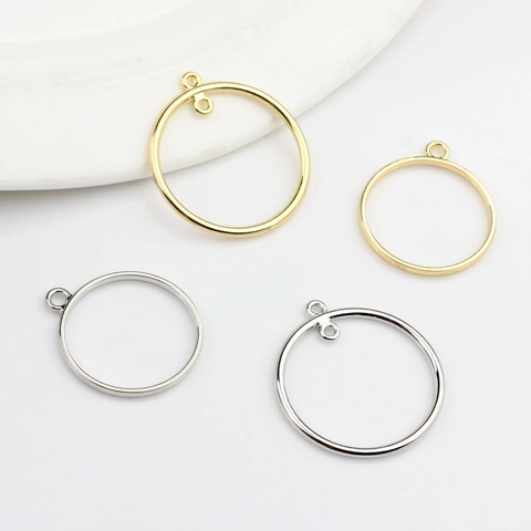 Alloy Circle Pendants Geometric Hollow Round Frame For DIY Earrings Jewelry Making Gold Silver Colors Minimalist Design Accessories