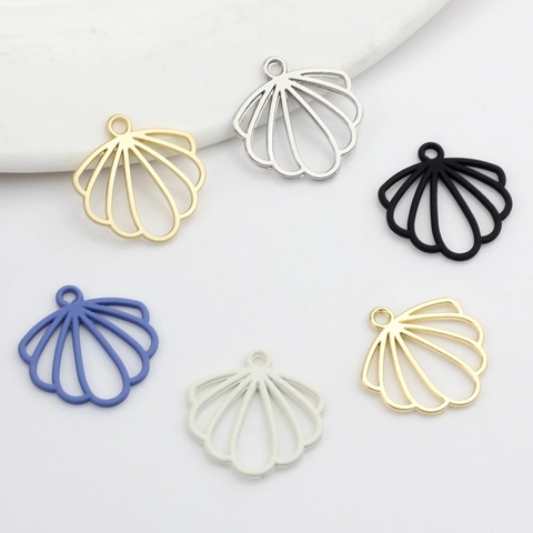Hollow Shell Scallop Zinc Alloy Pendant For DIY Earring Necklace Bracelet Jewelry Making Crafting Accessories
