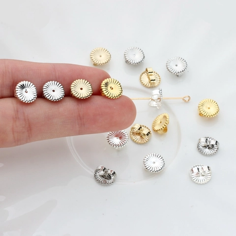 Earring Backs Flower Shape Butterfly Clutch Earring Nuts Gold Silver Plated Copper Earnuts For DIY Jewelry Making Accessories