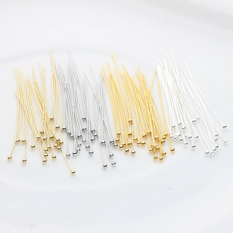 Electroplated Copper Ball Head Pins Color Retaining Antioxidant DIY Findings For Earrings Necklaces Jewelry Making