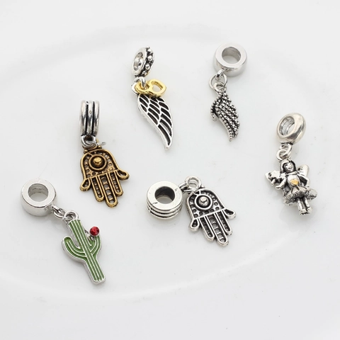 Zinc Alloy Enamel Cactus Hamsa Hand Wings Angel Charms For DIY Jewelry Making Necklaces Bracelets Accessories Findings Pendants For Women