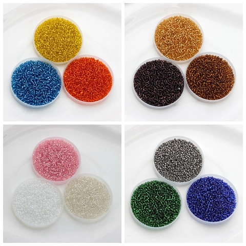 Round Glass Seed Beads Silver Lined Loose Beads For DIY Bracelet Necklace Making Handicraft Jewelry Findings Accessories