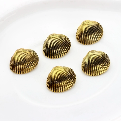 Vintage Scallop Shell Button Zinc Alloy DIY Jewelry Accessories Gold Plated Decorative Metal Findings For Earrings Clips