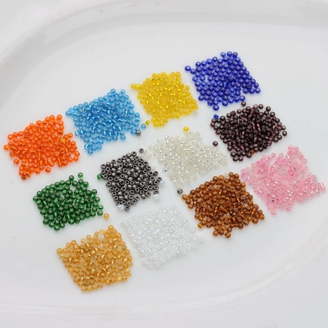 Round Glass Seed Beads Silver Lined Loose Beads For DIY Bracelet Necklace Making Handicraft Jewelry Findings Accessories