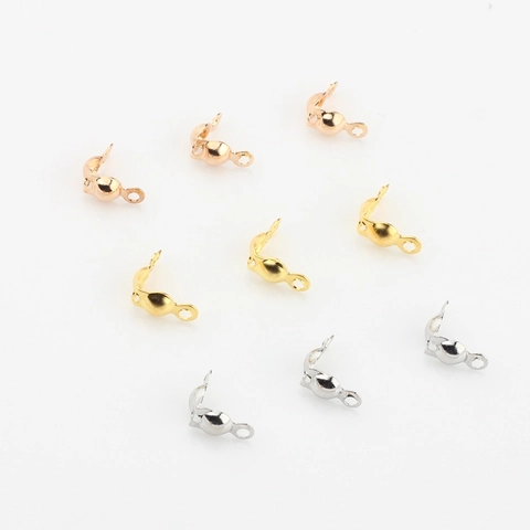 8mm Zinc Alloy Calotte Ends Bead Tips DIY Jewelry Connector Clasp Findings For Necklace Bracelet Making Gold Silver Bronze