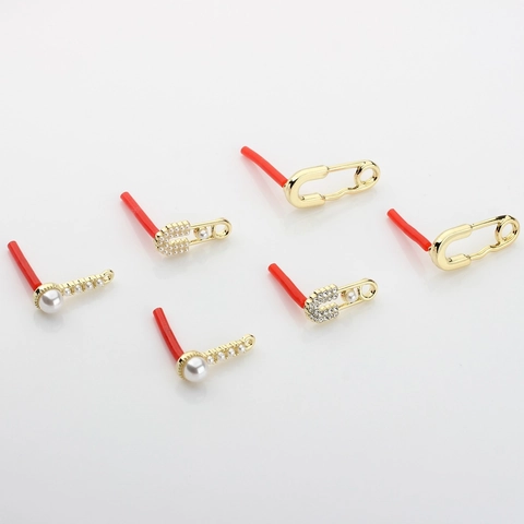 Accessori per Orecchini Fai da Te in Lega di Zinco Design Creativo a Spilla da Balia Con Perle Artificiali e Strass per Componenti Orecchini Donna