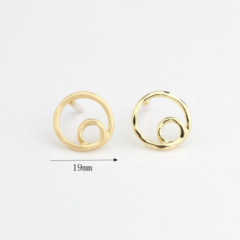 Clou d'Oreille Géométrique Rond Creux Minimaliste Coréen Apprêts en Alliage de Zinc pour la Création de Bijoux Faits à la Main