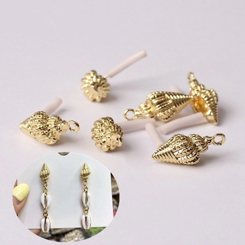 Tige de Boucle d'Oreille Vintage en Alliage Forme Coquillage pour Création Bijoux DIY Accessoire Pendentif Or pour Bijoux Artisanaux Femme