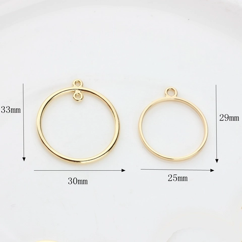 Minimalist Zinc Alloy Hollow Circle Pendants Gold Electroplated Round Frame For DIY Earring Bracelet Jewelry Making Accessories