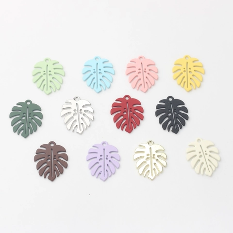 Zinc Alloy Monstera Leaf Pendant Hollow Tropical Plant Charm For Handmade DIY Earring Necklace Jewelry Making Accessories Women Gift