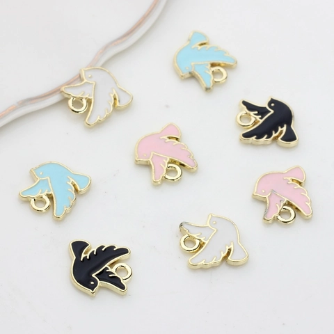 DIY Zinc Alloy Enamel Bird Pigeon Dove Charms Pendants For Jewelry Making Necklace Bracelet Handmade Accessories