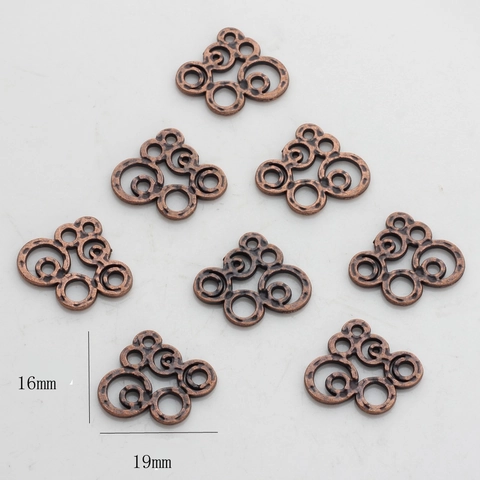 Vintage Zinc Alloy Geometric Hollow Out Circles Pendant For DIY Jewelry Making Antique Copper Earring Finding Accessories