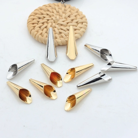 Matériaux de Fabrication de Bijoux DIY Alliage de Zinc Coupelles de Perles Fleur de Trompette Or Argent Électroplaqué Embouts Coniques