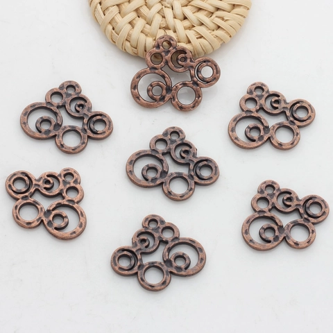 Vintage Zinc Alloy Geometric Hollow Out Circles Pendant For DIY Jewelry Making Antique Copper Earring Finding Accessories