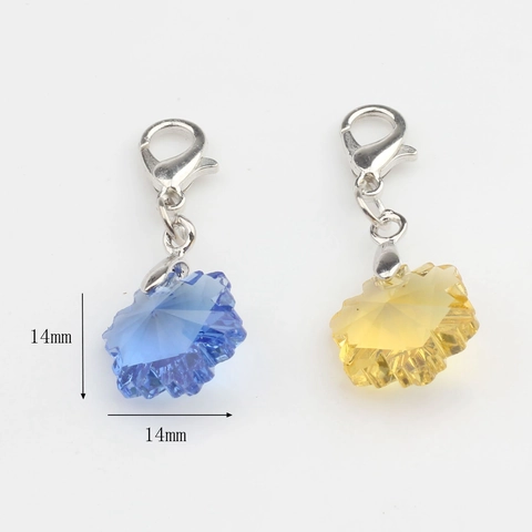 Snowflake Artificial Crystal Lobster Clasp Charm Pendant For DIY Jewelry Making Zinc Alloy Snowflake Pendant Small Ornaments Accessories