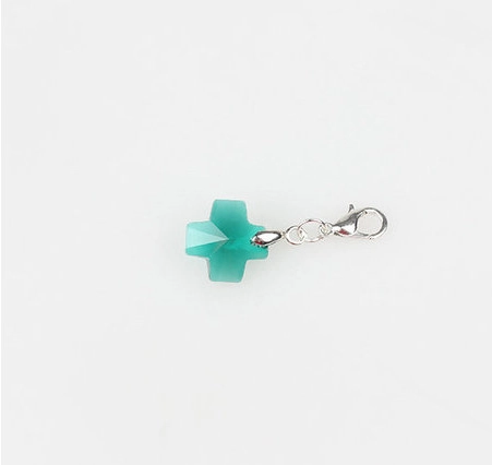 Pendentif Croix en Cristal de Verre Coloré Avec Fermoir Homard en Alliage de Zinc pour la Fabrication de Bijoux DIY Enfants