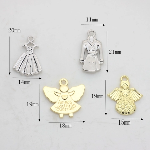 Alloy DIY Metal Charms Trench Coat Dress Angel Shape Pendants For Jewelry Making Earring Bracelet Craft Accessory Material