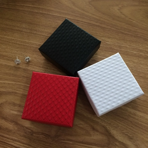 Vierkante Sieradendoos Met Ruitpatroon Voor Oorbellen Ketting Armband Elegante Papieren Geschenkdoos Met Spons Voering