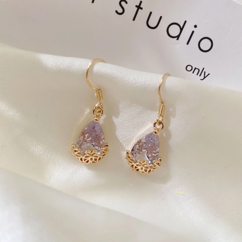 Vintage Elegant Carved Teardrop Zirconia Earrings For Women 925 Sterling Silver Post Freshwater Pearl Inlaid Drop Earrings Chinese Style Jewelry