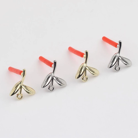 DIY Jewelry Making Alloy Tree Branch Leaf Earring Posts With Stainless Steel Pin Gold Silver Plated Findings For Handmade Earrings Accessories