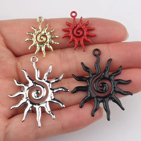 Zinc Alloy Sunflower Spiral Pendants Multi Color Charms For DIY Necklace Bracelet Earrings Jewelry Making Handmade Accessories