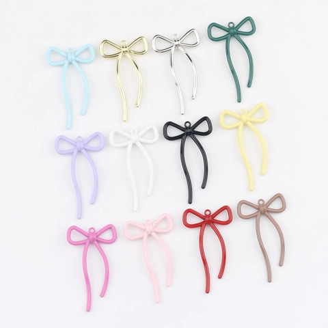 Colgante de Lazo de Aleación Simple DIY Para Creación de Joyas Collar Pulsera Pendiente Amuleto de Mariposa Accesorios Coloridos