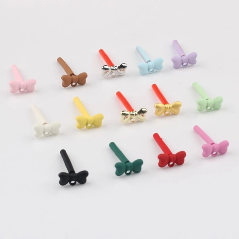 Simple Zinc Alloy Painted Bowknot Earring Findings DIY Handmade Jewelry Making Accessories Bow Earring Posts Findings