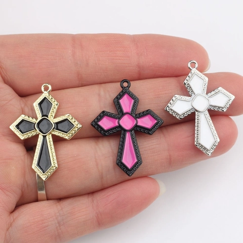 Vintage Zinklegierung Emaille Kreuz Anhänger Religiöse Charms Für DIY Halskette Armband Ohrringe Schmuckherstellung