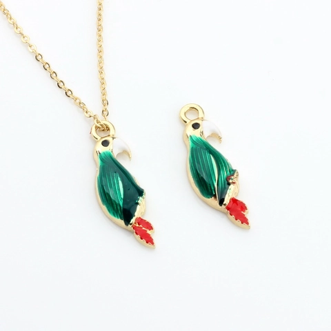 Parrot Shape Zinc Alloy Enamel Charms For DIY Jewelry Making Colorful Bird Pendant For Earrings Necklaces Handmade Crafts