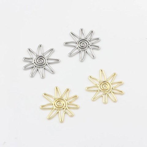 Sun Shape Alloy Pendant Geometric Hollow Out Spiral DIY Jewelry Making Finding For Earring Necklace Bohemian Accessory