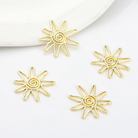 Sun Shape Alloy Pendant Geometric Hollow Out Spiral DIY Jewelry Making Finding For Earring Necklace Bohemian Accessory